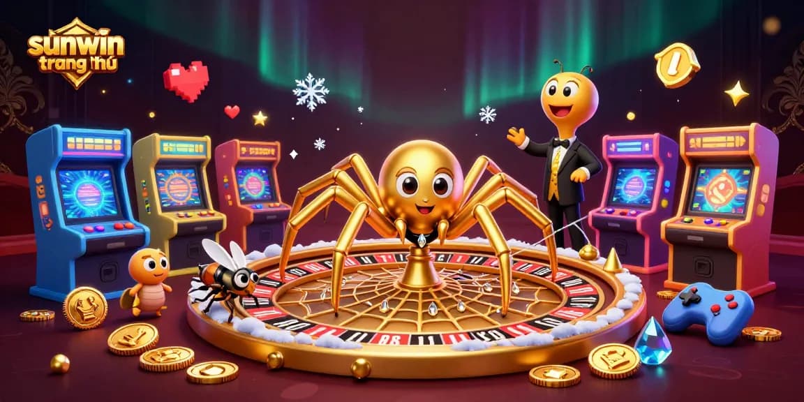 Engage with sunwin trang chủ as a golden spider and centipede dealer spin a roulette web of vibrant casino games.