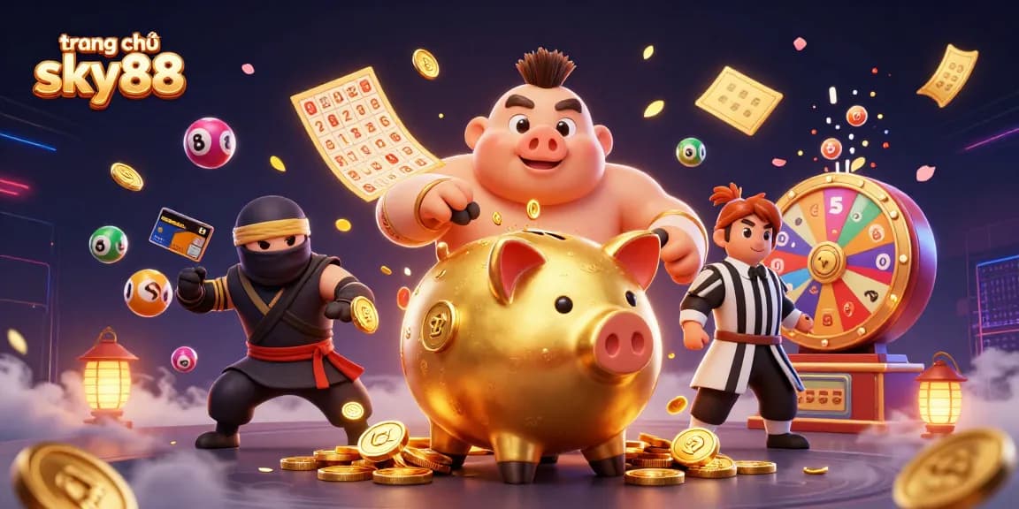 Engage with exciting games on trang chủ sky88 featuring vibrant lottery elements, golden prizes, and dynamic action!