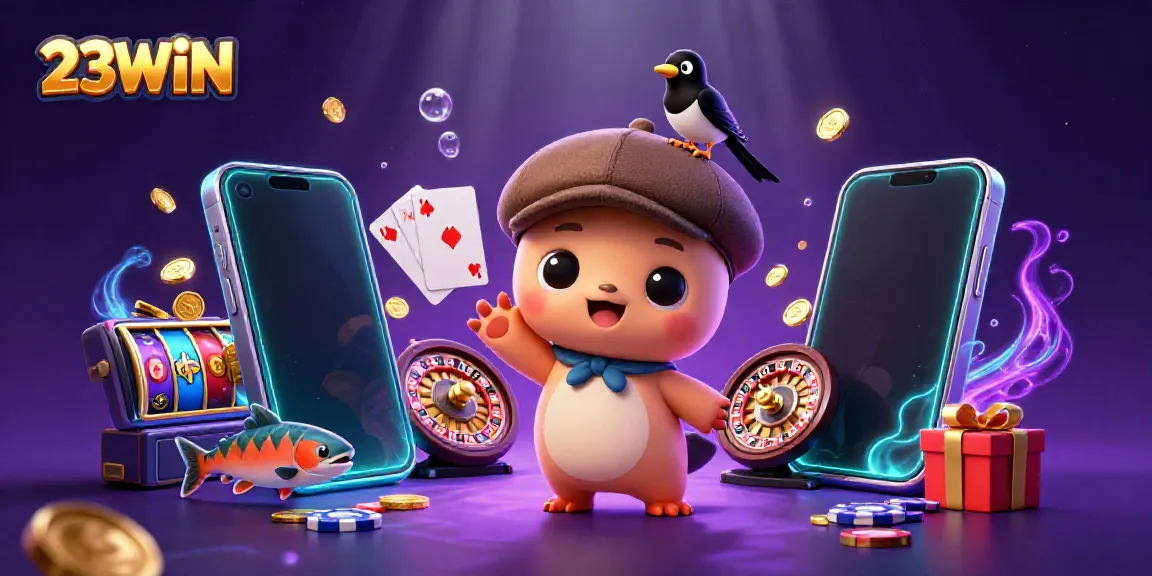 Engage in exciting casino gaming with 23WIN featuring Nessie and vibrant slot elements.