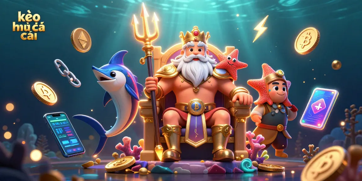Engage with kèo nhà cái in this captivating 3D casino-inspired illustration featuring Neptune and crypto elements.