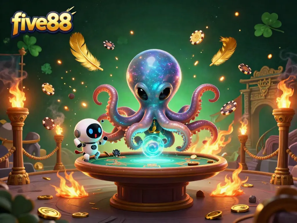 Join five88 for an exhilarating poker experience with vibrant characters and cosmic elements!