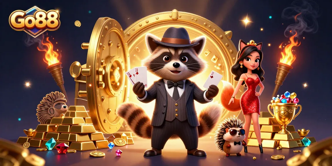 Experience thrilling gameplay at Go88 with vibrant characters and dazzling casino treasures!